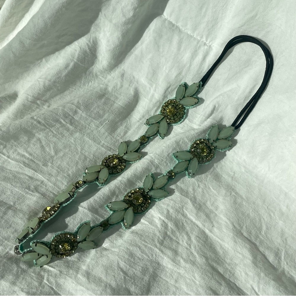 Anthropologie Deepa Gurnani Mint Green Crystal Headband